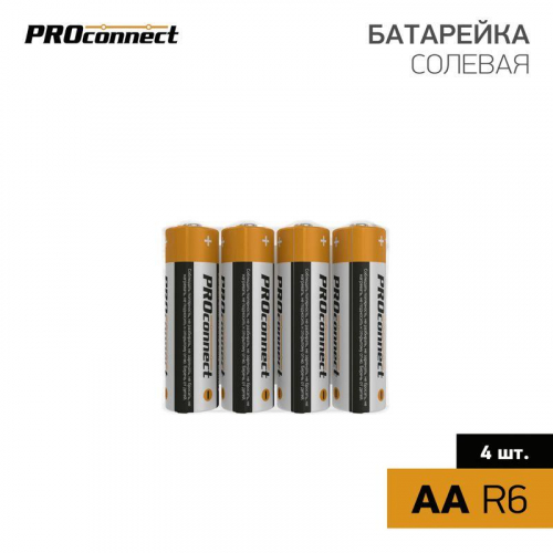 Элемент питания солевой AA/R6P (уп.4шт) PROCONNECT 30-0010 в г. Санкт-Петербург 
