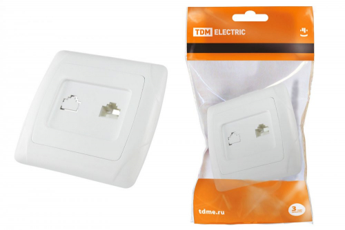 SQ1805-0022 Розетка компьютерная RJ45  белая "Онега" TDM