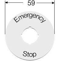 Шильдик круглый "Emergency Stop" для кнопок "ГРИБОК" пласт. желт. ABB 1SFA616915R1005