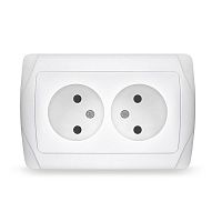 М0102 Розетка 2-м СП Маргарита 16А IP20 без заземл. бел. UNIVersal 