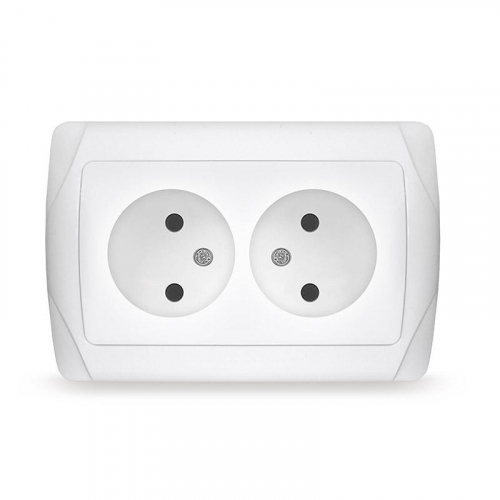 М0102 Розетка 2-м СП Маргарита 16А IP20 без заземл. бел. UNIVersal 
