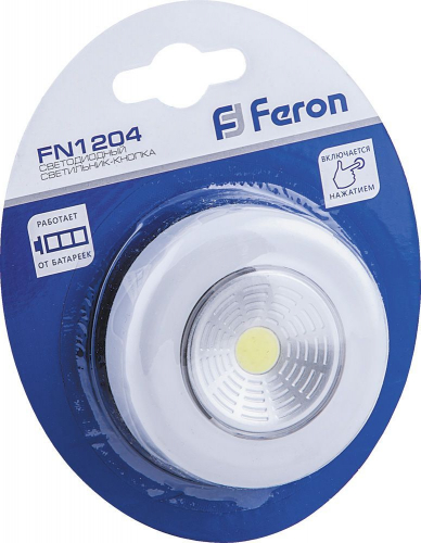 Светодиодный светильник-кнопка Feron FN1204 (1шт в блистере), 2W, белый 23373 в г. Санкт-Петербург  фото 3