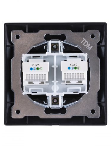 Розетка двойная телефонная RJ11 графит "Лама" TDM в г. Санкт-Петербург  фото 4