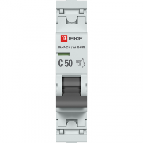 Выключатель автоматический модульный 1п C 50А 6кА ВА 47-63N PROxima EKF M636150C в г. Санкт-Петербург  фото 2