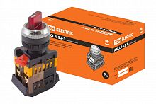 SQ0703-0004 Переключатель АNСLR-22-3 на 3 фикс.полож.красный неон/230В I-O 1з+1р TDM