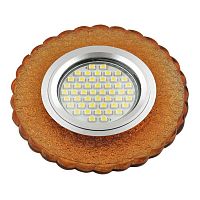 UL-00003875 Светильник DLS-L140 GU5.3 GLASSY/GOLD GU5.3 встраив. доп. светодиод. подсветка 3Вт без лампы стекло Fametto 