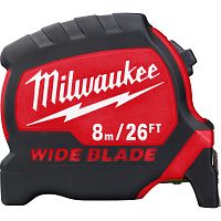 Рулетка Milwaukee PREMIUM широкая WIDE BLADE 8м (шир. полотна 33мм) в г. Санкт-Петербург 