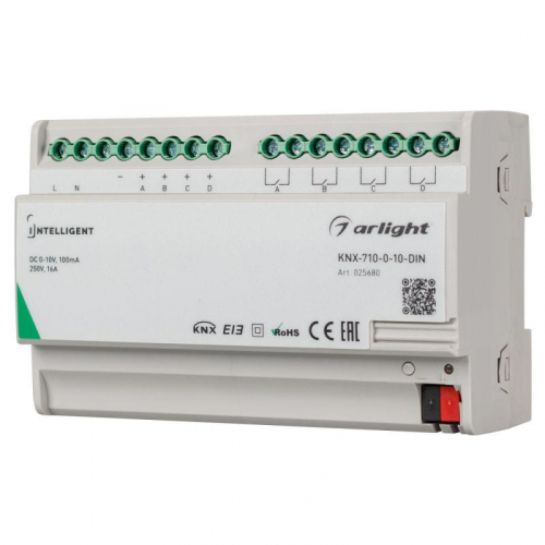 025680 Конвертер KNX-710-0-10-DIN (230В 4х0/1-10 4х16А) пластик INTELLIGENT ARLIGHT 
