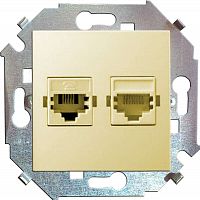 1591589-031 Розетка телефонная 2-м СП Simon 15 RJ11 винтов. зажимы механизм сл. кость Simon 