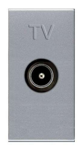 2CLA215070N1301 Розетка телевизионная TV 1мод. Zenit прост. механизм серебр. ABB 