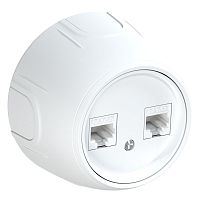 7700891 Розетка компьютерная 2-м RJ45 кат.5E Rotondo бел. OneKeyElectro 