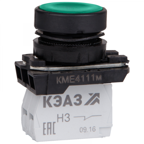 Кнопка КМЕ4122м-зеленый-2но+2нз-цилиндр-IP40 КЭАЗ 274299 в г. Санкт-Петербург 