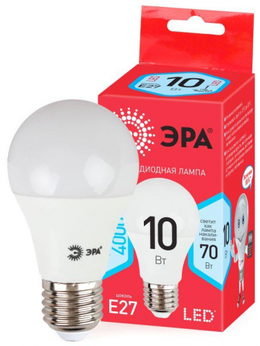 Лампа светодиодная smd A60-10w-840-E27_ECO грушевидная ЭРА Б0028005 в г. Санкт-Петербург 