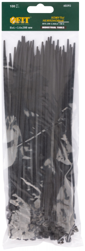 Хомуты нейлоновые, черные д/проводов 100 шт., 200х3.6 мм в г. Санкт-Петербург  фото 2