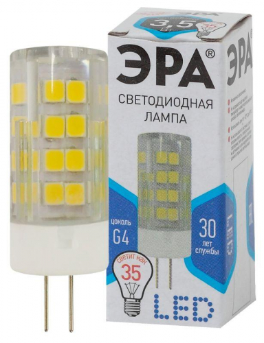 Лампа светодиодная JC-3.5w-220V-corn ceramics-840-G4 280лм ЭРА Б0027856 в г. Санкт-Петербург 