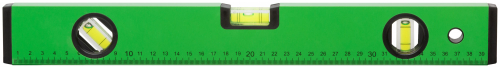Уровень "Техно", 3 глазка, зеленый корпус, фрезерованная рабочая грань, шкала  400 мм в г. Санкт-Петербург  фото 2