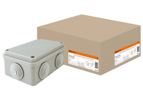 SQ1401-0105 Распаячная коробка ОП 120х80х50мм, крышка, IP55, 6 вх. TDM
