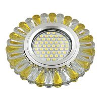 UL-00003891 Светильник DLS-L145 GU5.3 GLASSY/GOLD GU5.3 встраив. доп. светодиод. подсветка 3Вт без лампы стекло Fametto 