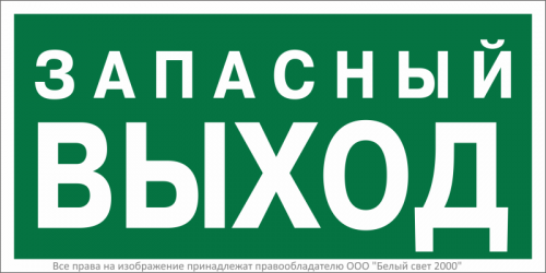 a35029 Знак безопасности NPU-3015.E43 "Запасный выход" Белый свет 