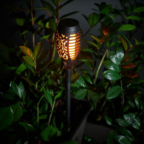 Светильник светодиодный Факел с эффектом пламени с солнечн. панелью и датчиком освещенности Lamper 602-1012 в г. Санкт-Петербург  фото 5