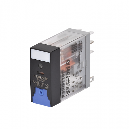 RSXG22BD Реле 8А 2перекл. 24В DC тест кнопка LED SE 