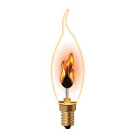 UL-00002982 Лампа декоративная IL-N-CW35-3/RED-FLAME/E14/CL с типом свечения "эффект пламени" форма "свеча на ветру" прозр. упак. картон Uniel 