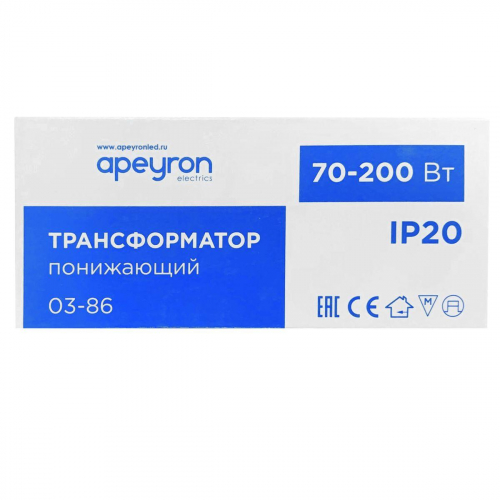Трансформатор Apeyron AC 12V 70-200W IP20 03-86 в г. Санкт-Петербург  фото 3