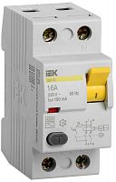 Выключатель дифференциального тока (УЗО) 2п 16А 100мА тип AC ВД1-63 IEK MDV10-2-016-100 в г. Санкт-Петербург 