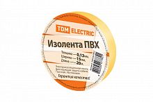 SQ0526-0012 Изолента ПВХ 0.13*15мм Желтая 20м TDM