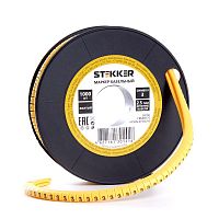 Кабель-маркер "3" для провода сеч.1,5мм2 STEKKER CBMR15-3 , желтый, упаковка 1000 шт 39089 в г. Санкт-Петербург 