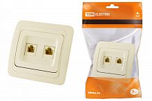 SQ1804-0115 Розетка компьютерная RJ-45 + TФ (RJ-11) сл. кость "Валдай" TDM