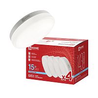 4690612066806 Лампа светодиодная LED-GX53-VC 4PACK 15Вт 6500К 1430лм 230В (уп.4шт) IN HOME 