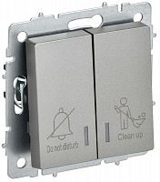BR-V20-2-10-K46 Выключатель 2-кл. BRITE 10А ВС10-2-9-БрС для отелей с индик. механизм сталь IEK 