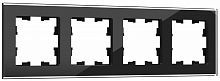 BR-M42-G-K02 Рамка 4-м BRITE РУ-4-2-БрЧ стекло черн. IEK 