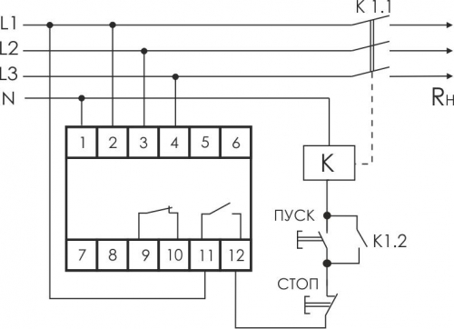 Реле напряжения CP-731 (трехфазный; микропроцессорный; контроль верхнего и нижнего значений напряжения; контроль асимметрии; чередования фаз; монтаж на DIN-рейке 35мм 3х400/230+N 2х8А 1Z 1R IP20) F&F EA04.009.005 в г. Санкт-Петербург  фото 2