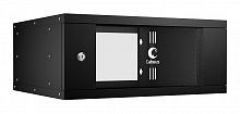 10184c Шкаф телекоммуникационный настенный разборный LIGHT WSC-05D-4U55/45-BK 19дюйм 4U дверь стекло черн. Cabeus 