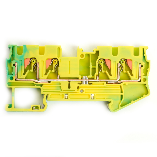 Зажим пружинный, 4-проводной проходной ЗНИ - 4 ,JXB PT 4 , желтый,зеленый LD574-1-40 49262 в г. Санкт-Петербург  фото 3