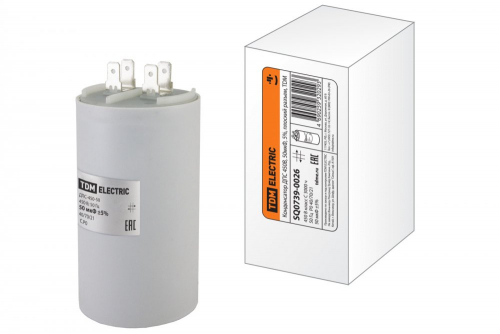 SQ0739-0026 Конденсатор ДПС 450В, 50мкФ, 5%, плоский разъем, TDM