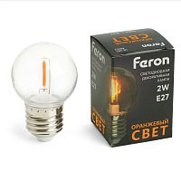 Лампа светодиодная Feron E27 2W оранжевый прозрачная LB-383 48932 в г. Санкт-Петербург 