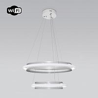 Подвесной светодиодный светильник Eurosvet Imperio 90241/2 белый/ серебро Smart в г. Санкт-Петербург 