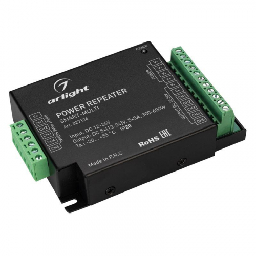027124 Усилитель SMART-MULTI (12-24В 5х5А) (IP20 металл) Arlight 
