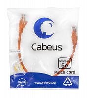 7661c Патч-корд U/UTP кат.5E PC-UTP-RJ45-Cat.5e-0.3m-OR 2xRJ45/8p8c неэкранир. PVC 0.3м оранж. Cabeus 