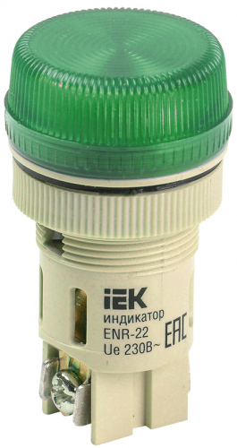 Лампа светосигнальная ENR-22 d22мм 240В AC зел. цилиндр неон IEK BLS40-ENR-K06 в г. Санкт-Петербург 