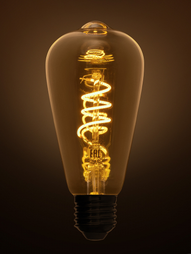 Лампа светодиодная «Винтаж» золотистая ST64 (со спиралью), 4 Вт, 230 В, 2700 К, E27 (конус) TDM в г. Санкт-Петербург  фото 3