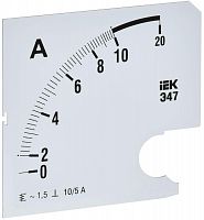 Шкала сменная для амперметра Э47 10/5А-1.5 96х96мм IEK IPA20D-SC-0010 в г. Санкт-Петербург 