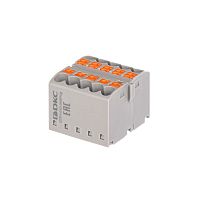 Блок распределительный зажим push-in 10 точек подключения 2.5кв.мм сер. DKC DTP1-010-04SPUG
