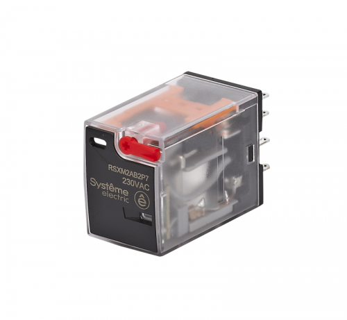 RSXM2AB2P7 Реле 12А 2перекл. 230В AC тест кнопка LED SE 