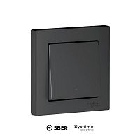 ATN001013Z Выключатель 1-кл. AtlasDesign Smart 10А (сх. 1) L+N с подсветкой Zigbee механизм карбон SE 