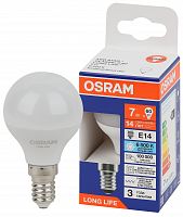 Лампа светодиодная LED 7Вт Е14 6500К 600Лм шар 220В (замена 60Вт) OSRAM в г. Санкт-Петербург 