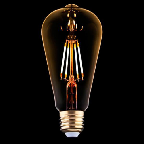 Лампа светодиодная филаментная E27 4W 2200K прозрачная 9796 в г. Санкт-Петербург 